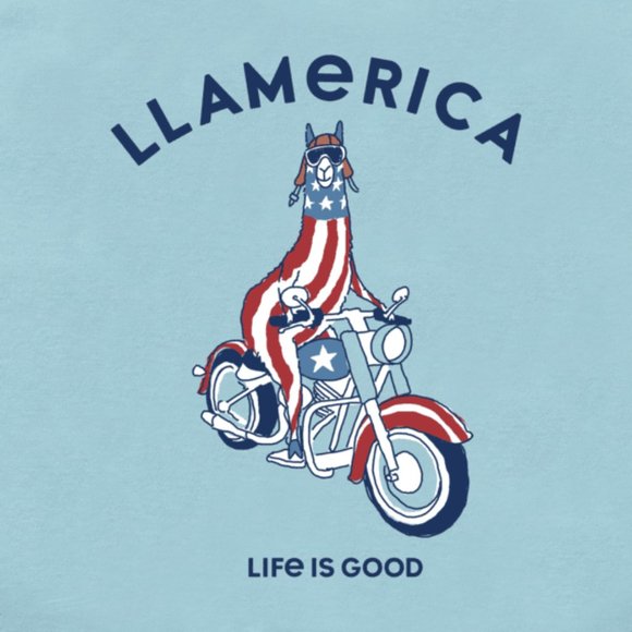 Life is Good Llamerica Crusher T Shirt Patriotic - Picture 2 of 7